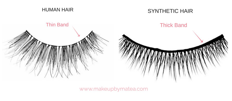 Different types of false eyelashes